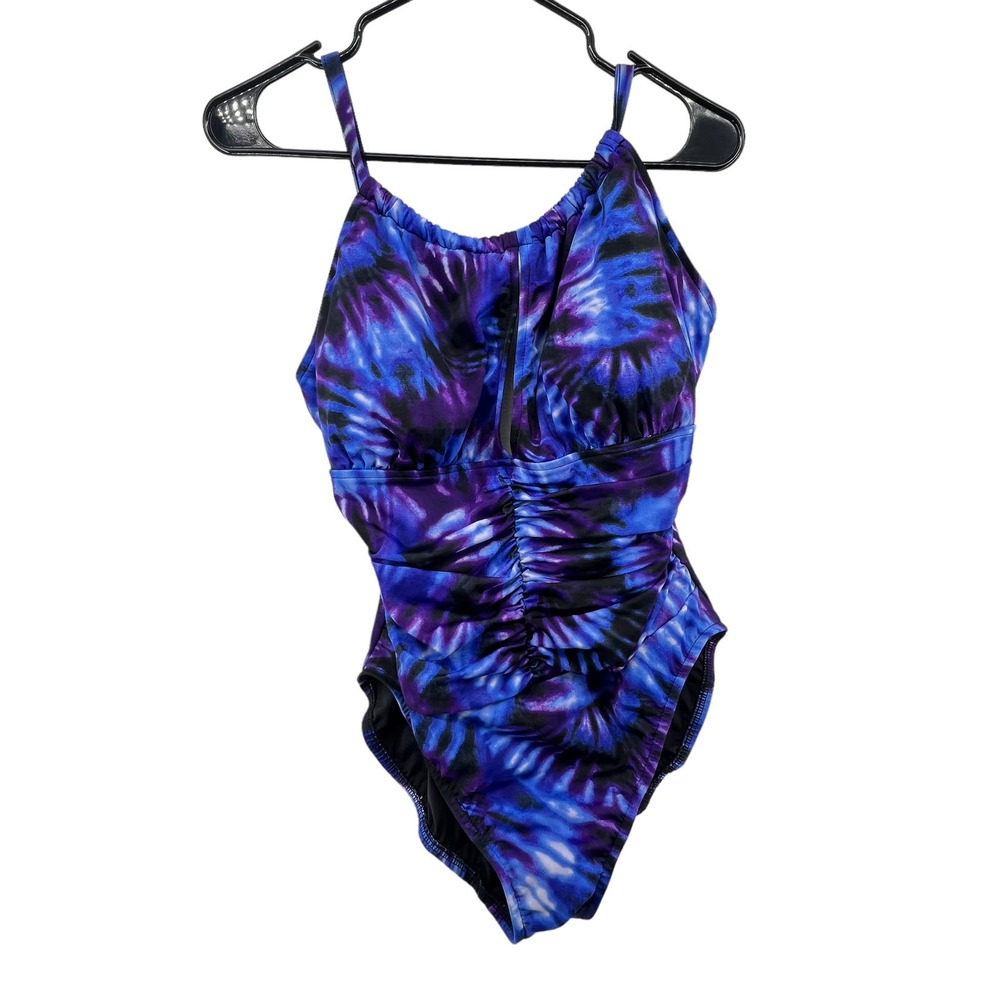 MagicSuit Size 14 Swimsuit Bathing One Piece Purple Blue Adjustable Straps